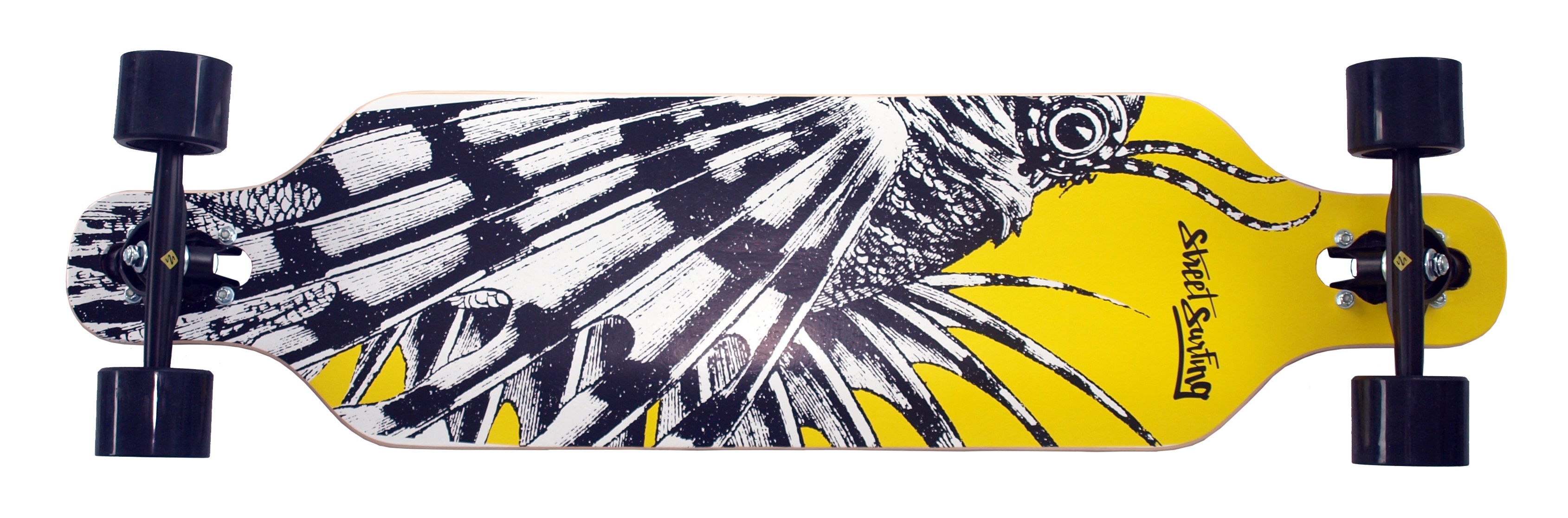 StreetSurfing - Longboard Freeride 39" - Yellow Dragon (größere Räder) – Bild 5