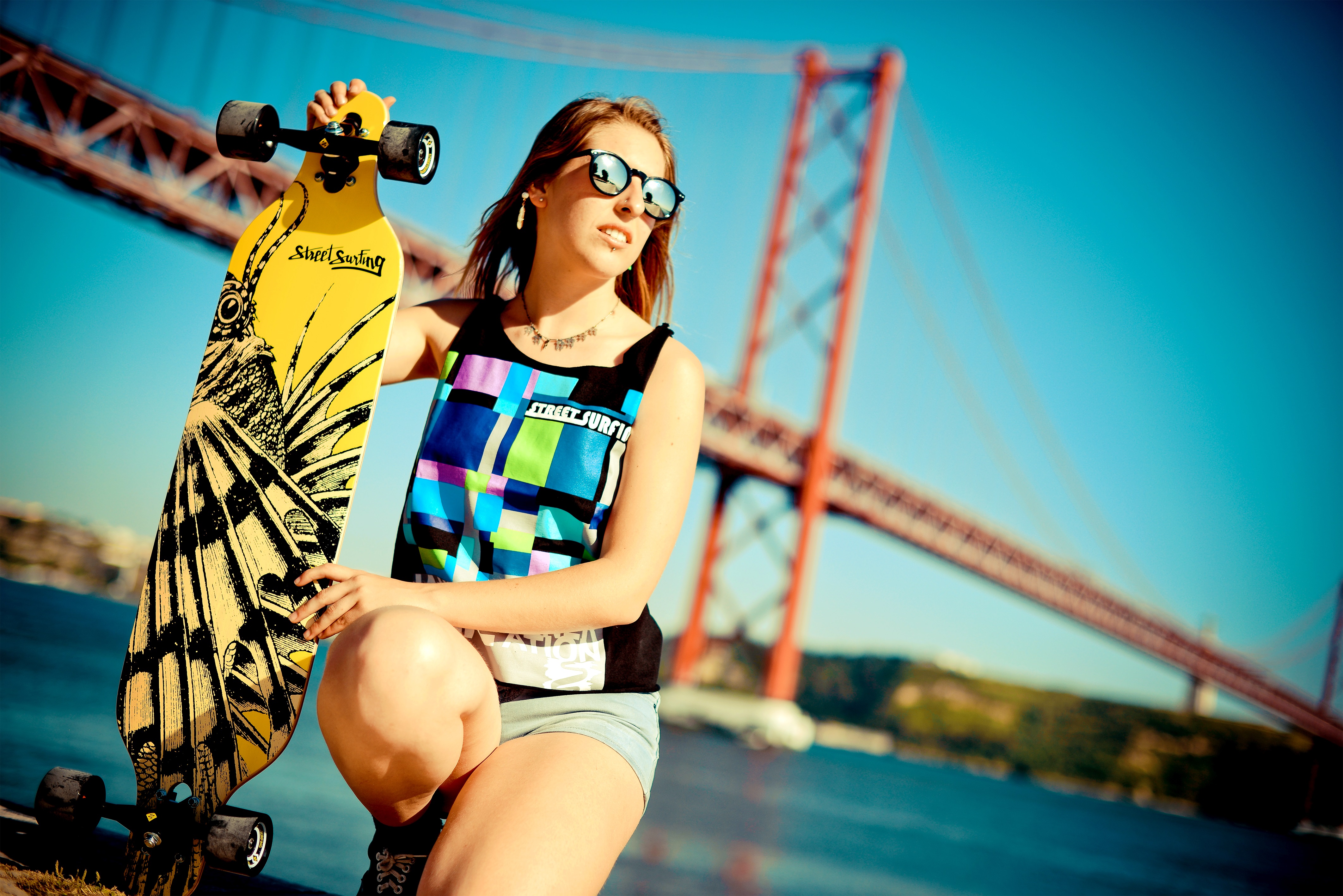 StreetSurfing - Longboard Freeride 39" - Yellow Dragon (größere Räder) – Bild 12