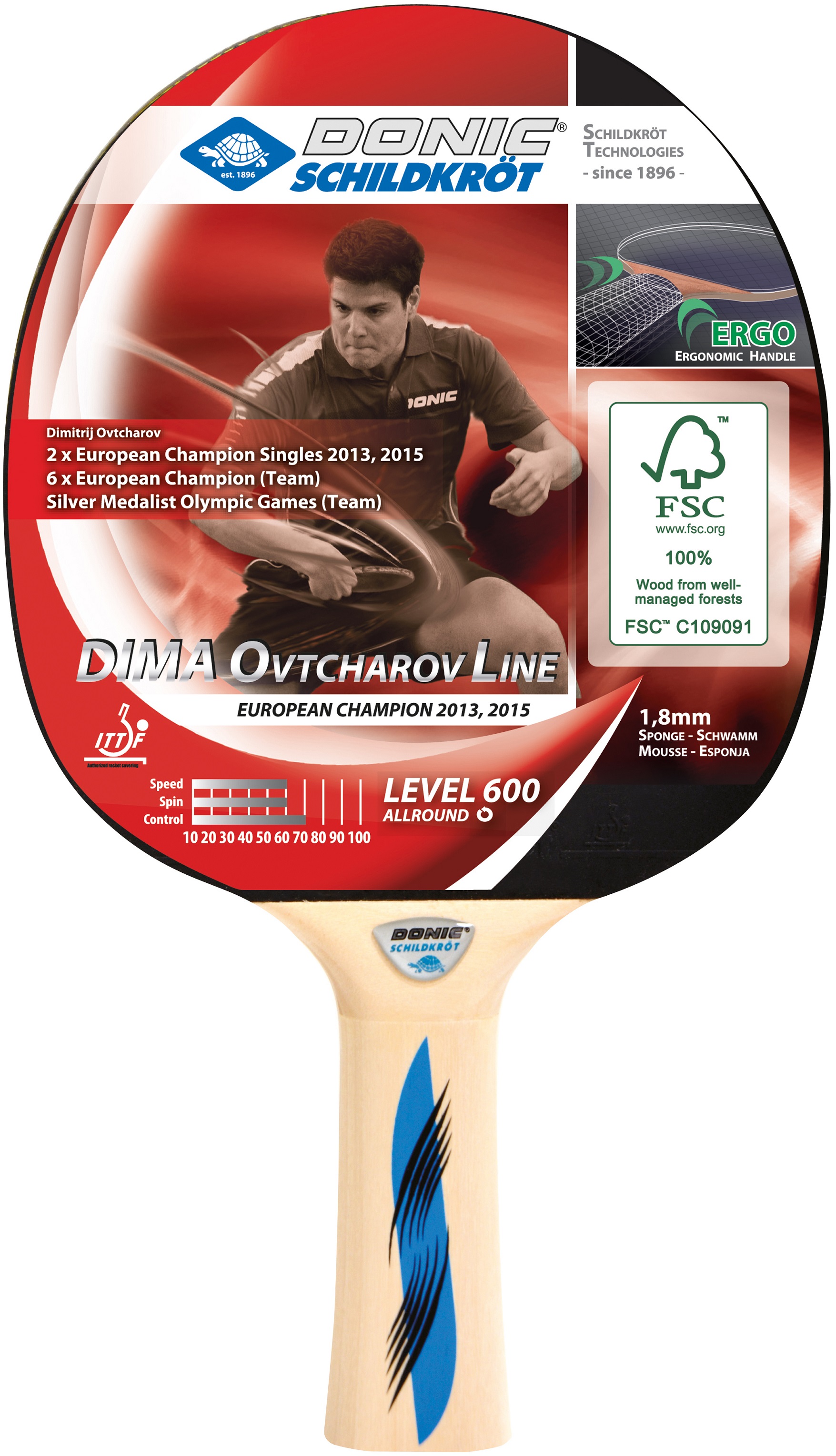 Donic Schildkroet TT-Schläger Ovtcharov Line 600