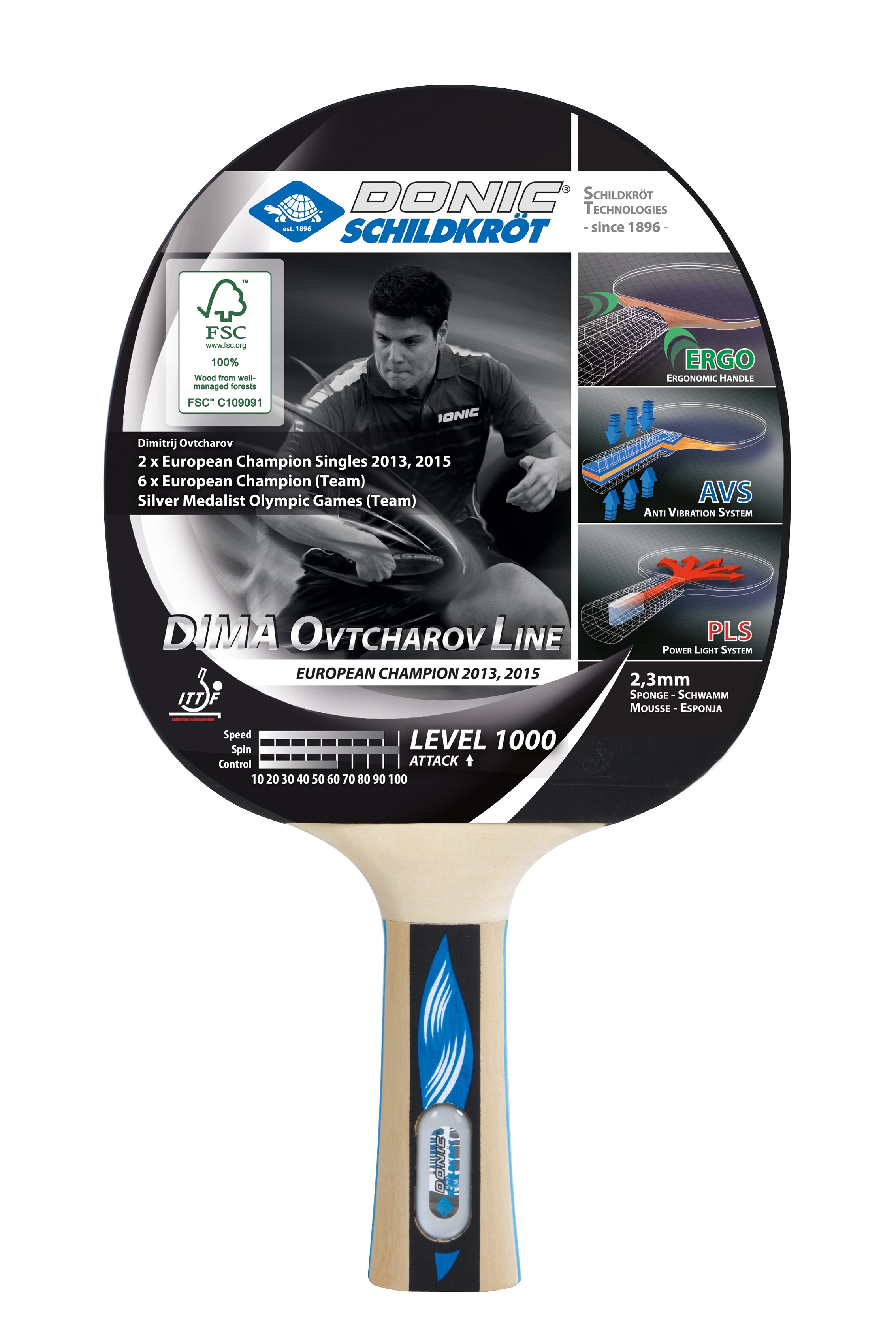 Donic Schildkroet TT-Schläger Ovtcharov Line 1000