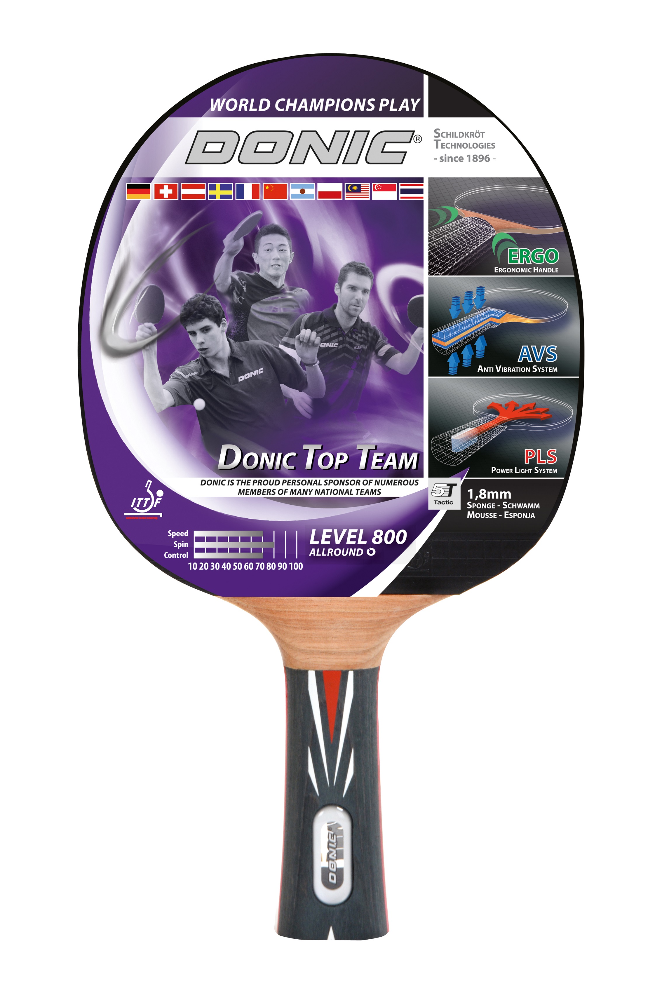 Donic Schildkroet TT-Schläger Top Team 800